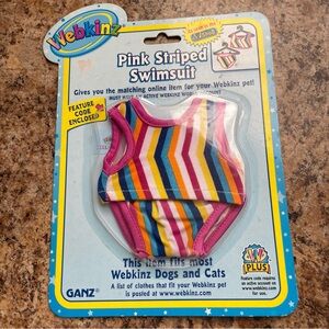 NWT Sealed Webkinz Pink Striped Swimsuit